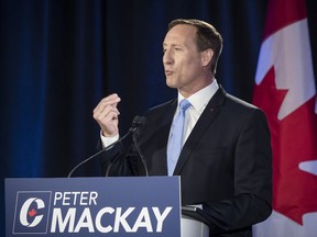 Conservative Party of Canada leadership candidate Peter MacKay speaks during the English debate in Toronto on Thursday, June 18, 2020.