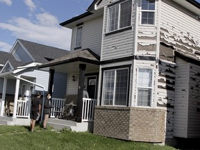 Members of the Hailstorm Action Committee Community Campaign canvased four of the worst hit areas in Northeast Calgary on Saturday afternoon: Skyview Ranch, Redstone, Saddle Ridge and Taradale. On June 13 a hailstorm caused around $1.2 billion in damages. Saturday, August 8, 2020.