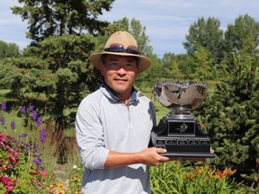 Calgary's Grant Oh was all smiles after winning the 2020 Alberta Senior Men's Golf Championship.