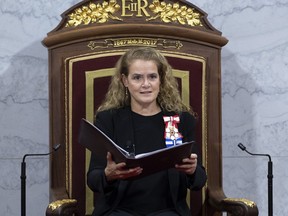 Governor-General Julie Payette delivers the Throne Speech in the Senate chamber, Thursday, December 5, 2019 in Ottawa.