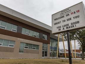 Pictured on Sunday, September 6, 2020 is Bowness High School where a positive case of COVID-19 has been detected.