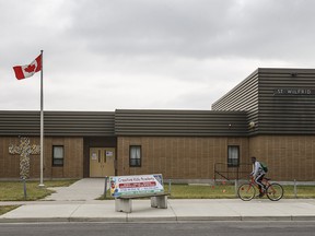 Pictured is St. Wilfrid Elementary School on Tuesday, Sept. 15, 2020. The school has been put on Alberta Health Services' "watch" list after five or more students or staff tested positive for COVID-19.