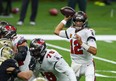 Tampa Bay Buccaneers quarterback Tom Brady passes against the New Orleans Saints last week.