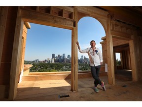 Rob Ohlson, CEO of Maillot Homes, stands a top his construction sites with an incredible view of downtown Calgary.