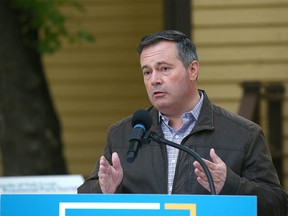 Alberta Premier Jason Kenney is pictured at Fish Creek Park in Calgary during a press conference on Tuesday, September 15, 2020.