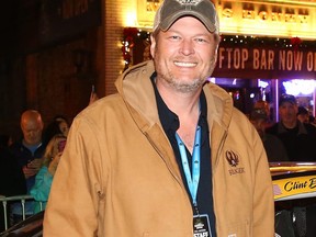 Blake Shelton poses for a photo prior to the Monster Energy NASCAR Cup Series Burnouts on Broadway on Dec. 4, 2019 in Nashville, Tennessee.