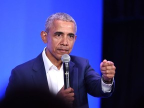 In this file photo former US President Barack Obama speaks at the MBK Rising! My Brother's Keeper Alliance Summit in Oakland, California on February 19, 2019.