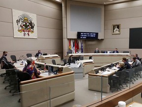 Calgary City Council Chambers was photographed on Thursday, September 10, 2020. Calgary Police Chief Mark Neufeld was there to answer council questions.