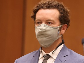 Actor Danny Masterson is arraigned on three rape charges in separate incidents in 2001 and 2003, at Los Angeles Superior Court, Los Angeles, Calif., Sept. 18, 2020.