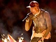 Travis Scott performs during the Pepsi Super Bowl LIII Halftime Show at Mercedes-Benz Stadium on Feb. 3, 2019 in Atlanta, Georgia.