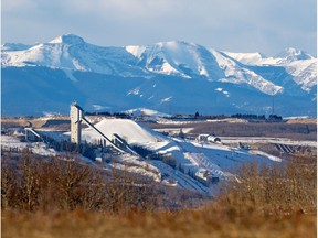 The front ranges of the Rockies provide a backdrop for Canada Olympic Park on Monday, January 27, 2020. Gavin Young/Postmedia