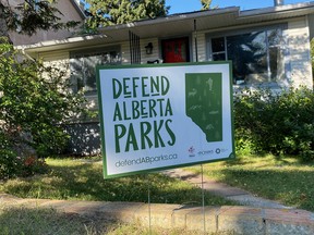 The Canadian Parks and Wilderness Society has started a lawn sign campain to "defend Alberta Parks".