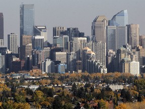 Calgary downtown skyline in Fall. Saturday, October 3, 2020.