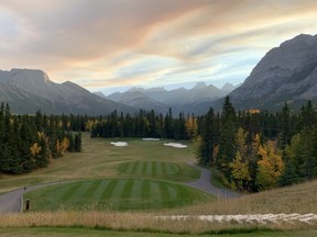 Wes Gilbertson’s favourite golf snapshot from the 2020 season — just before sunset on No. 16 on the Mount Kidd Course at Kananaskis Country.