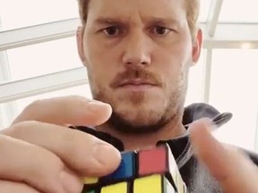 Chris Pratt has finished a Rubik's Cube in under a minute after trying 'all year.'