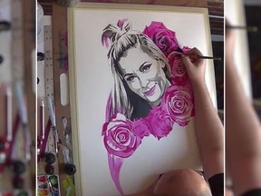 Rob painting a picture of “Natalya” surrounded by roses. I‘m always so blown away by Rob’s work.