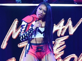 Megan Thee Stallion performs onstage during the EA Sports Bowl at Bud Light Super Bowl Music Fest on January 30, 2020 in Miami.