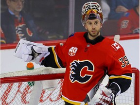Calgary Flames goalie Cam Talbot during NHL hockey in Calgary on Friday March 6, 2020. Al Charest / Postmedia
