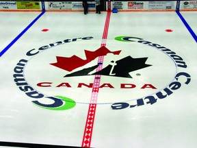 The Hockey Canada logo was placed at centre ice at the Casman Centre in Fort McMurray.