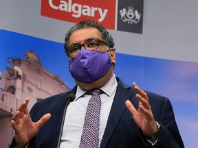 Calgary Mayor Naheed Nenshi urged Calgarians to increase their vigilance as COVID-19 numbers surge in the city. Nenshi spoke on Wednesday, October 28, 2020.