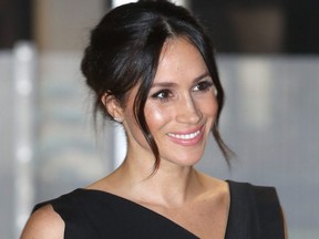 In this file photo taken April 19, 2018, Meghan Markle attends a reception for Women's Empowerment at the Royal Aeronautical Society in London.