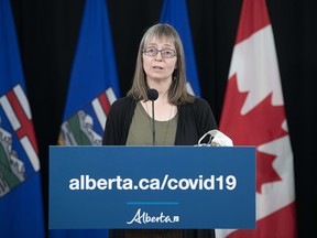 Alberta’s chief medical officer of health Dr. Deena Hinshaw provided, from Edmonton on Monday, November 23, 2020.