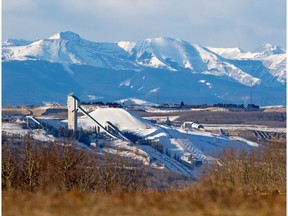 The front ranges of the Rockies provide a backdrop for Canada Olympic Park on Monday, January 27, 2020. Gavin Young/Postmedia