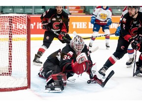 Calgary-raised Taylor Gauthier is one of five netminders invited to Hockey Canada's selection camp for the 2021 IIHF World Junior Hockey Championship. Photo by Brett Cullen, Prince George Cougars/Special to Postmedia