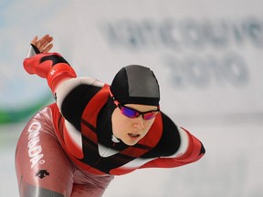 Cindy Klassen competes in the women’s 5,000m speed-skating event during the 2010 Winter Olympics at the Richmond Olympic Oval on Feb. 24, 2010.