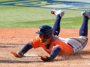 At the top of GM Ross Atkins’ shopping list is likely Houston Astros free agent George Springer. Sources say the team has aggressively pursued him. Getty Images