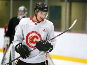 Jakob Pelletier at the Calgary Flames’ prospects training camp at WinSport on Sept. 9, 2019.