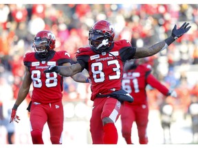 Stampeders receiver Josh Huff is set to return to Calgary for the 2021 CFL season. File photo by Darren Makowichuk/Postmedia.