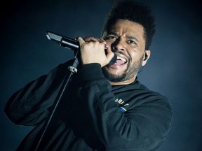 The Weeknd performs at Lollapalooza Brazil day 2 at Autodromo de Interlagos on March 26, 2017 in Sao Paulo, Brazil.