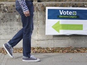 Calgarians cast their ballot in the 2017 Civic Election at Briar Hill Elementary School in northwest Calgary. Monday, October 16, 2017.