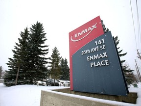 Enmax Corporation Head Office signage is shown in Calgary on Friday, October 23, 2020.