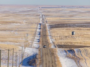 Looking east between Lomond and Milo, Ab., on Tuesday, January 5, 2021.