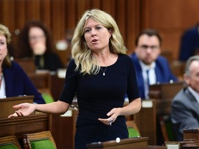 Conservative Member of Parliament Michelle Rempel Garner asks a question during question period in the House of Commons on Parliament Hill in Ottawa on Monday, Nov. 30, 2020.