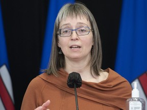 Alberta's chief medical officer of health Dr. Deena Hinshaw on Tuesday, Feb. 9, 2021.