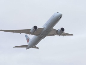 An Air Canada 787 takes off at Pearson International Airport on January 24, 2021.