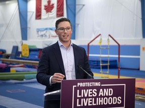 Minister of Jobs, Economy and Innovation Doug Schweitzer at the North Edmonton Gymnastics Club on February 17, 2021.