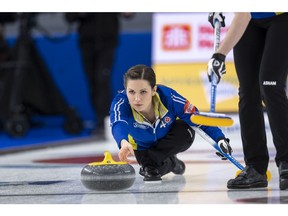Team Alberta skip Laura Walker in draw nine action, the Scotties Tournament of Hearts 2021, the Canadian Women's Curling Championship.



Special to Postmedia /Andrew Klaver /POOL