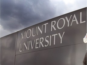 The Mount Royal University sign.