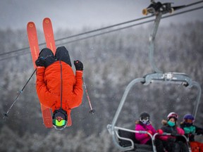 Good times in the large terrain park last weekend at Lake Louise Ski Resort.