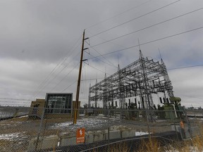 An Enmax power station near the community of Douglasdale in Calgary on Thursday, March 25, 2021.