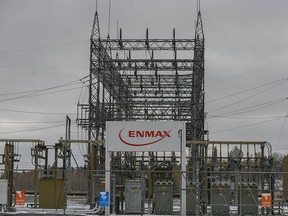 An Enmax power station near the community of Douglasdale in Calgary on Thursday, March 25, 2021.