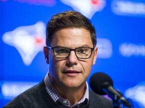 Toronto Blue Jays general manager Ross Atkins, during an end-of-season media conference at the Rogers Centre in Toronto, Ont. on Tuesday Oct. 1, 2019.