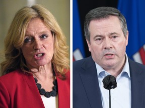 Alberta NDP Leader Rachel Notley and Premier Jason Kenney.