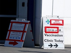 COVID-19 Vaccination Clinic set up at the South Calgary Health Centre.