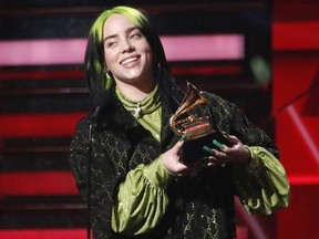 62nd Grammy Awards - Show - Los Angeles, California, U.S., January 26, 2020 - Billie Eilish accepts the award for Best New Artist.