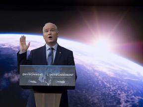 Leader of the Opposition Erin O'Toole speaks about climate change during an announcement at an event in Ottawa, Thursday April 15, 2021.